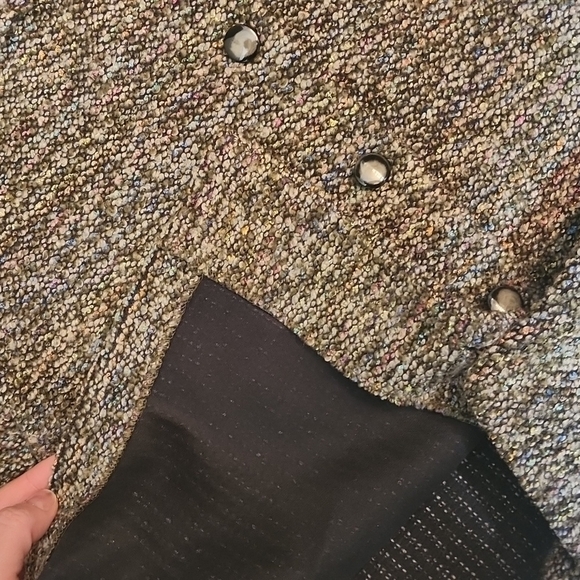 Sag Harbor Dress sweater jacket. Shoulder pads. Size 12. Multicolor. - Picture 2 of 5